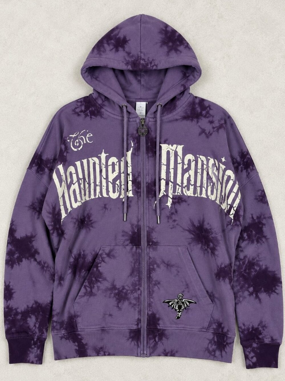 Disney Haunted Mansion Zip Hoodie XL Purple Tie Dye Madame Leota Ghosts Graphic